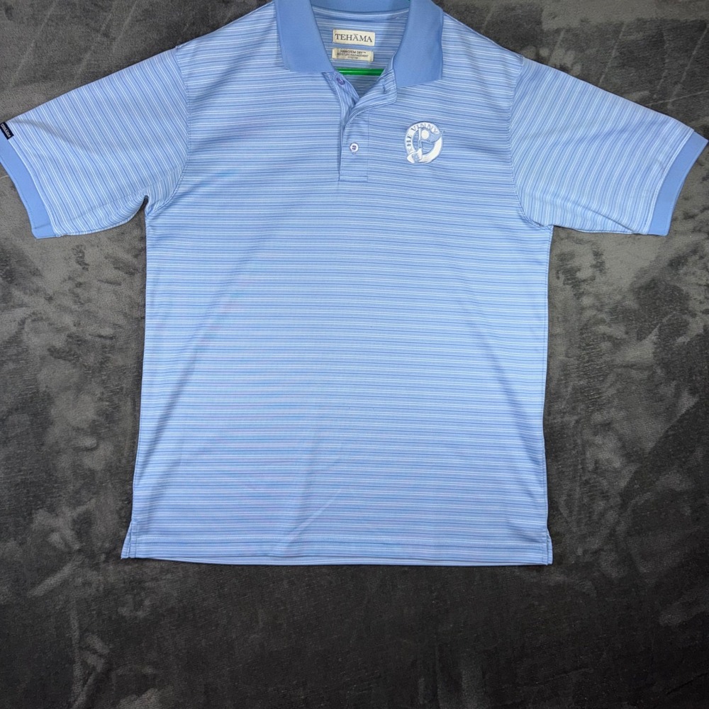 Mens Large Tehama Golf Polo Shirt Striped Excellent The Vinny Links Tennessee